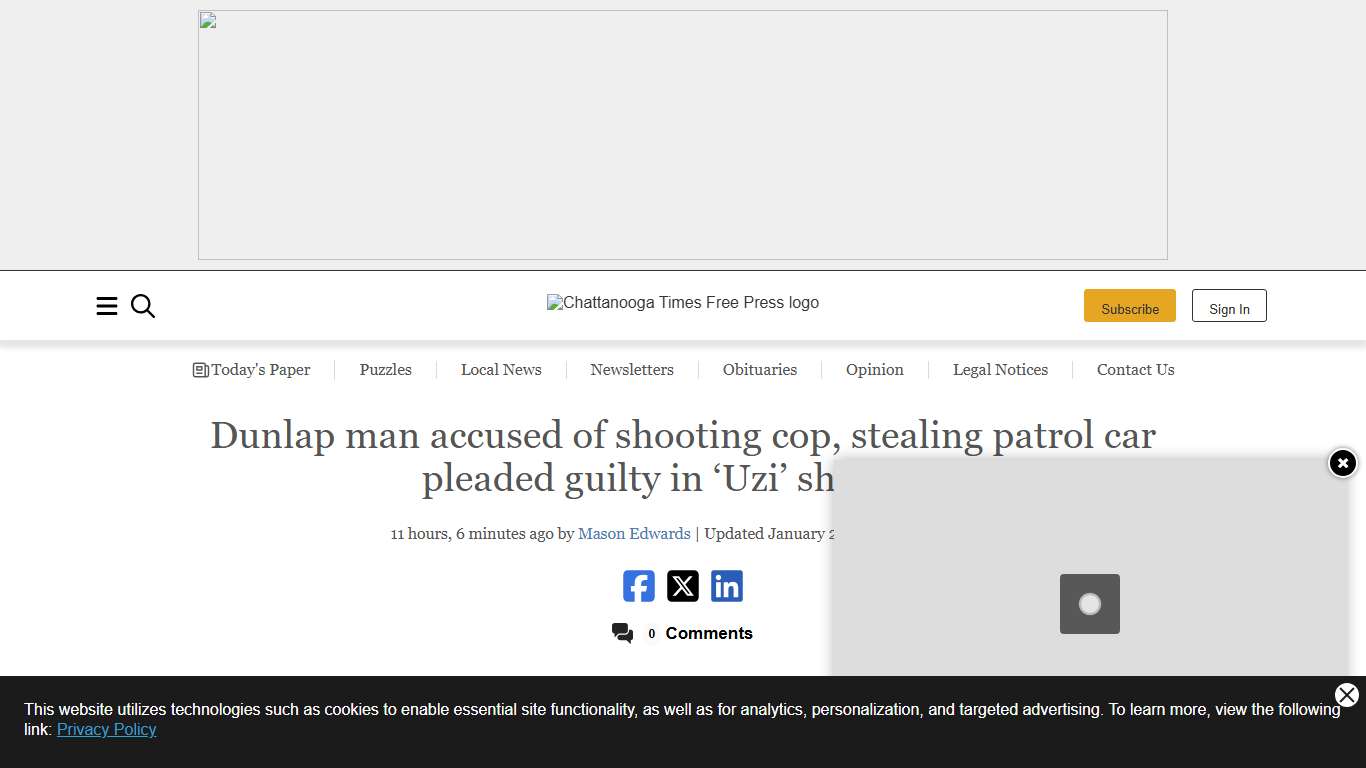 Dunlap man accused of shooting cop, stealing patrol car pleaded guilty in ‘Uzi’ shooting Chattanooga Times Free Press